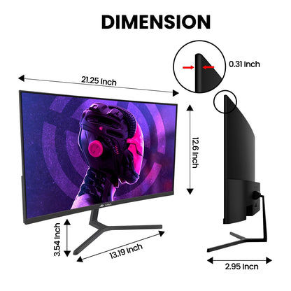 24" 165Hz/180Hz Curved Gaming Monitor - FHD 1080P Frameless Computer Monitor, AMD Freesync, Low Motion Blur,Dp&Hdmi Port, Black