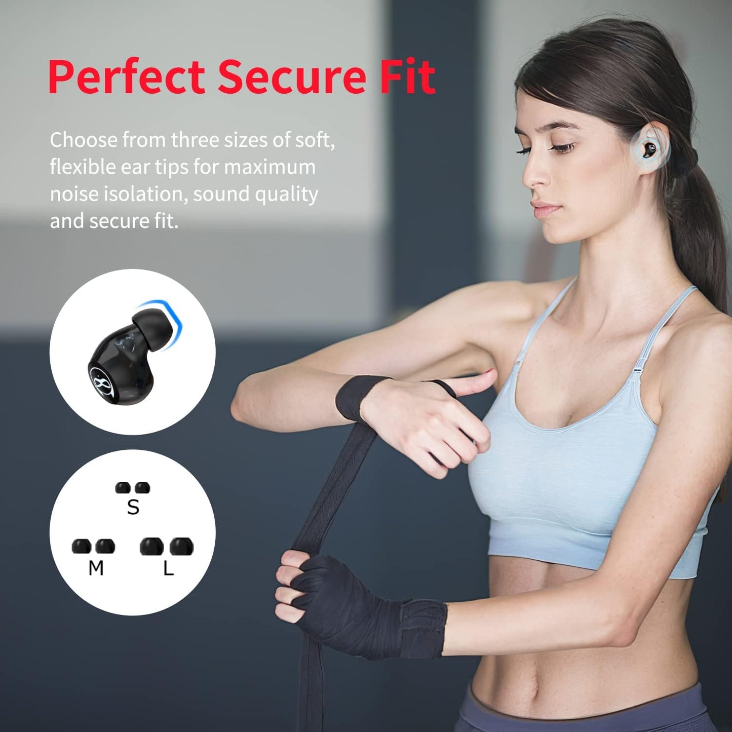 Wireless Earbuds for Small Ears, Truly Wireless Headphones Stereo Sound In-Ear with Mic Touch Control, Sweat-Proof Bluetooth 5.0 Noise Reduction Earphones with Cartoon Spider Man Charging Case