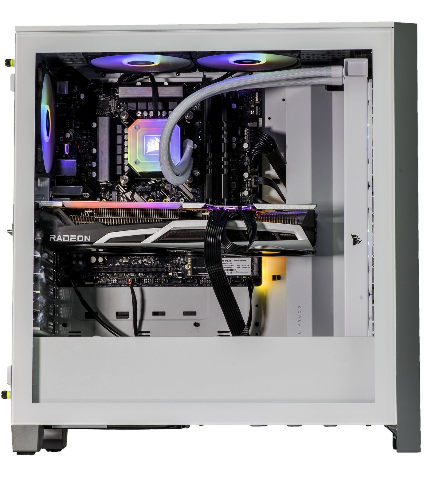 Argentux Custom Built Gaming Desktop PC White (Intel I7-10700F 8-Core, 16GB RAM, 512GB Pcie SSD + 1TB HDD (3.5), Radeon RX 6900 XT, Wifi, Bluetooth, 1Xusb 3.2, 1Xusb 3.0, 1Xhdmi, Win 10 Home)